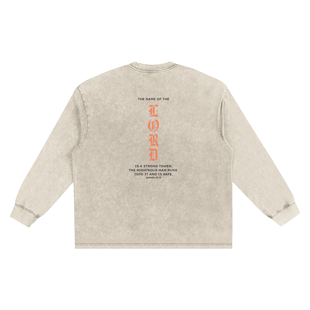 PRAISE THE LORD | Mineral Washed Long Sleeve Shirt